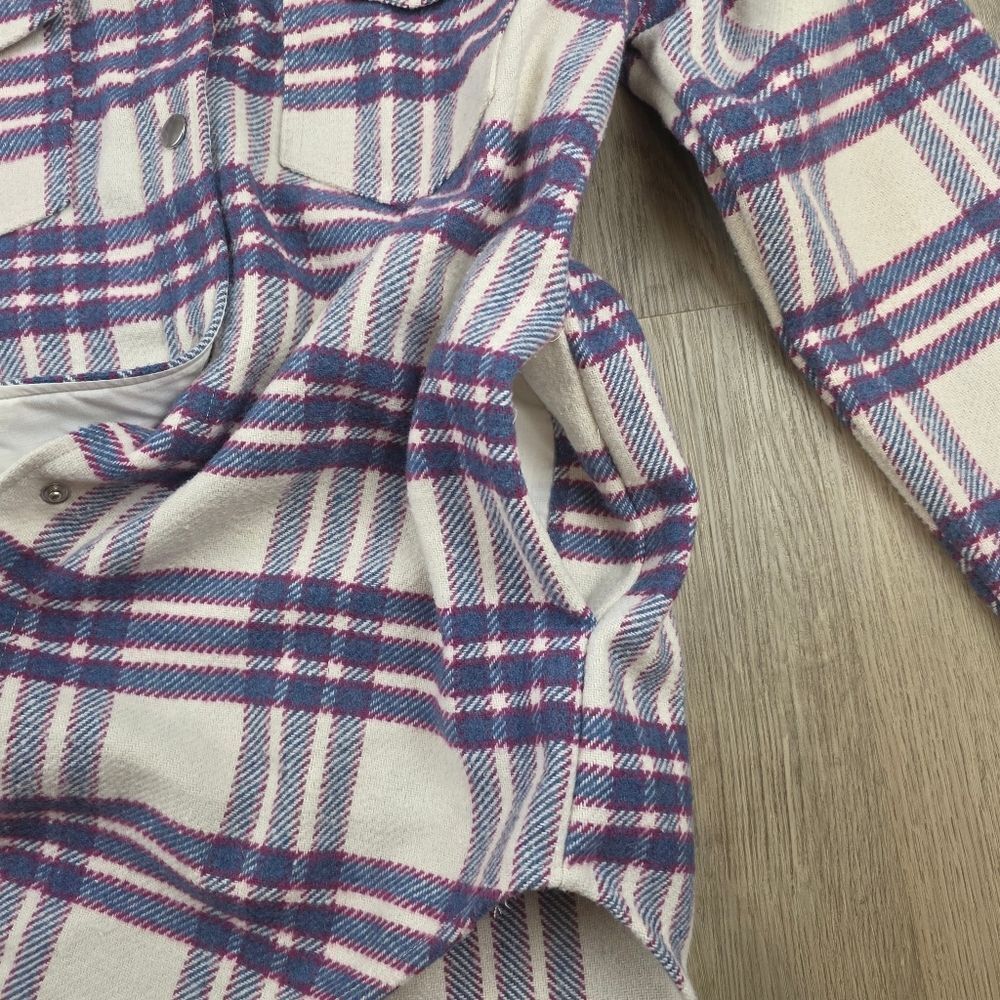 Joie Plaid Wool Blend Button Up Jacket Size S - image 8